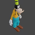 Goofy Character in Yellow Shirt Blue Pants and Green Hat with Brown Shoes