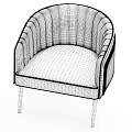 Modern Beige And Brown Accent Chair With Tufted Design Curved Armrest And Black Tapered Legs
