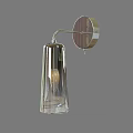 Modern Design Wall Lamp with Curved Metal Arm and White Glass Shade
