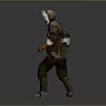 Game And Movie Character In Thick Fur Hat Brown Coat Pants With Frosty Boots Gloves
