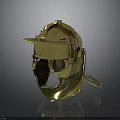 Ancient Weapon Golden Helmet with Historical Armor Design and Metallic Finish Features