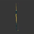 Golden Blue Trident Weapon Design With Ornate Prongs And Decorative Shaft