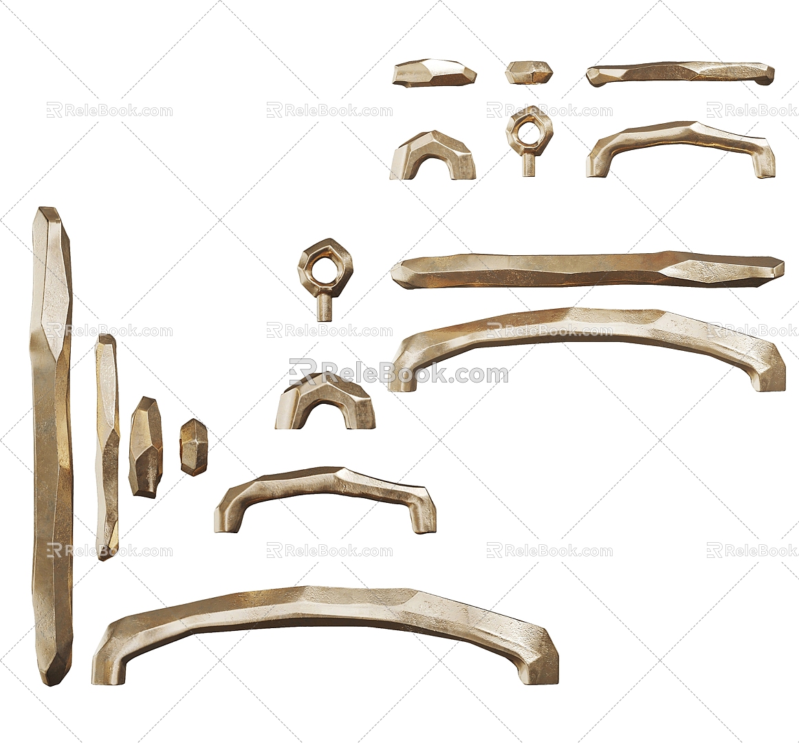 Modern handle hardware collection 3d model