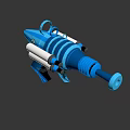 Game Movie Character Holding Blue Toy Gun With Glowing Light Feature