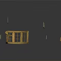 Golden Arched Architectural Windows With Multiple Various Shapes And Designs