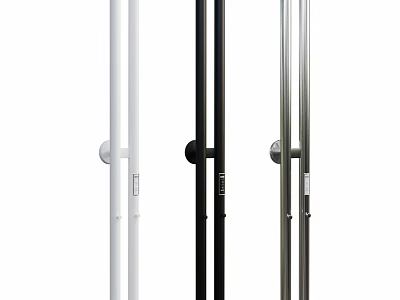 Modern Bathroom Accessories With White Black Silver Metal Towel Bars And Hooks 3d model