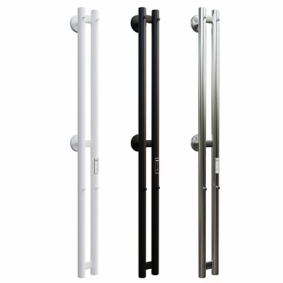 Modern Bathroom Accessories With White Black Silver Metal Towel Bars And Hooks 3d model