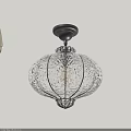 Ceiling Lights With Modern Round Vintage Glass Shade And Crystal Design