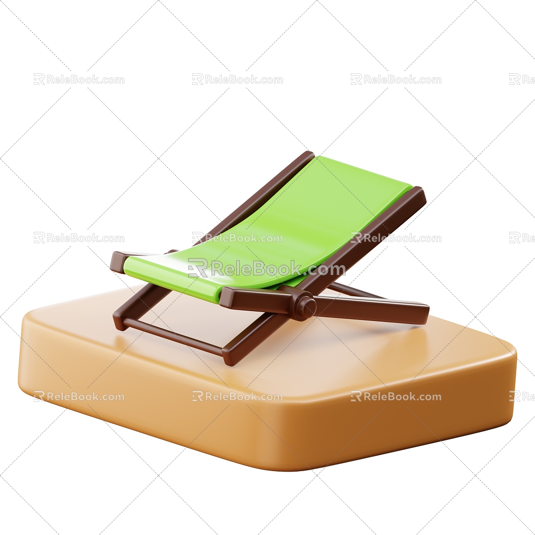 Modern Leisure Chair Beach Chair Cartoon Leisure Chair 3d model