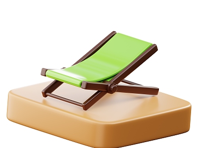 Modern Leisure Chair Beach Chair Cartoon Leisure Chair 3d model