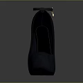 Dark Blue High Heel Shoes With Ankle Strap And Pearl Decoration