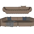 Modern Combination Sofa Multi-person Sofa Casual Sofa Leather Sofa Pillow Blanket Backrest Sofa 3d model