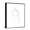 Two Piece Abstract Line Art Paintings With Female Figure And Floral Design