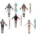 Game And Movie Characters With Various Outfits Weapons And Detailed Designs 3d model
