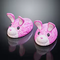 Cute Pink Rabbit Shaped Slippers With Soft Ears And Adorable Face For Kids