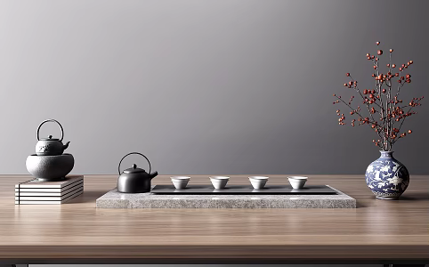 New Chinese Tea Set 3d model