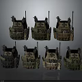 Assorted Military Tactical Helmets With Diverse Color Patterns And Decorative Gear Details