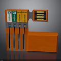 Detailed Gas Station Model Featuring Fuel Pumps 95 98 Diesel And Orange Structure