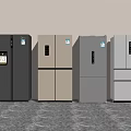 Modern Refrigerators And Freezers In Gray White With Multiple Door Designs 3d model