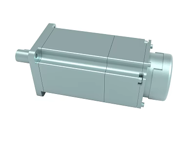 Silver Solid Metal Electric Motor Industrial Component Featuring Cylindrical End Design 3d model