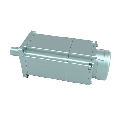 Silver Solid Metal Electric Motor Industrial Component Featuring Cylindrical End Design 3d model