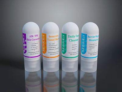 AM Skin Cleanser Sunscreen Lotion Daily Face Cleanser Brightening Moisturizer Skincare Products 3d model