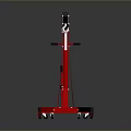 Red Car Lifting Crane With Stable Base And Hanging Hook