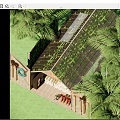 Garden Glasshouse With Vines Covered Roof Wooden Frame And Outdoor Seating
