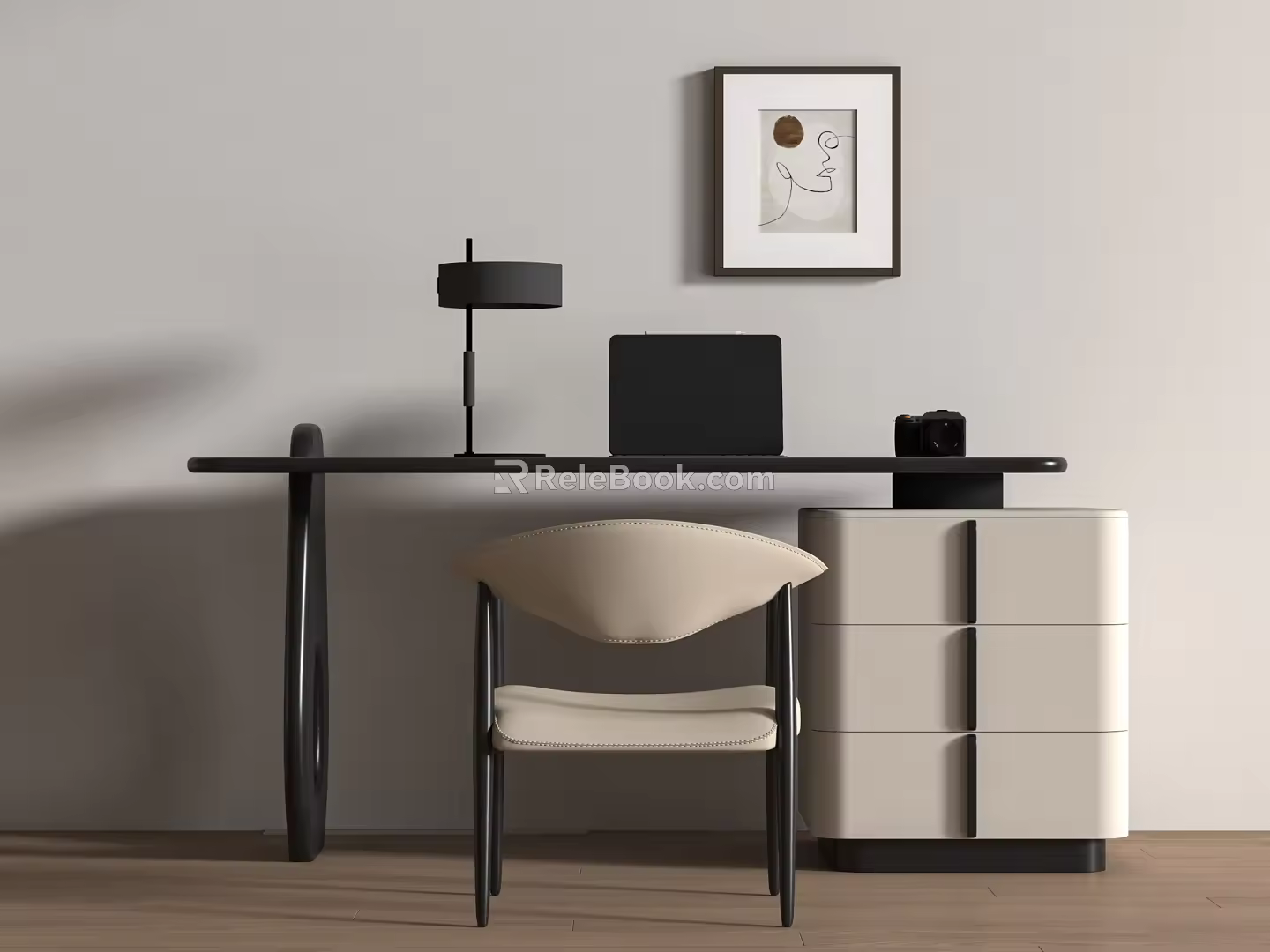 Modern Middle Ancient Desk Computer Desk Table 3d model