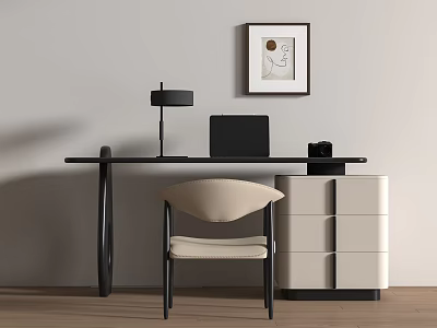 Modern Middle Ancient Desk Computer Desk Table 3d model