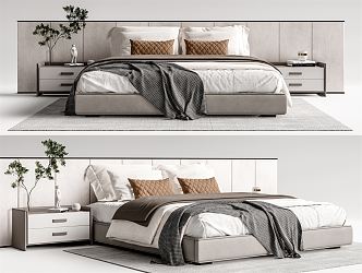 Modern Double Bed 3d model