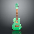 Green Ukulele With Hand Painted Flower Patterns And Art Supplies