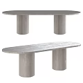 Modern Minimalist Dining Tables With Round And Oval Shapes And Fluted Column Legs