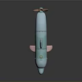 Playful Blue Toy Dolphin With Pink Fins Tail Round Eye And Shiny Surface
