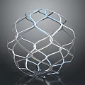 Decorative Ornament Set With Spherical Hollow Wire Structure Shiny Metallic Finish Modern Home Decor