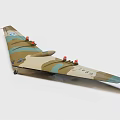 Detailed Camouflage Airplane Model With Wing Markings And Serial Number 7211