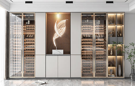 Light Luxury Wine Cabinet Wine Cabinet Combination 3d model