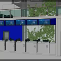 Modern Government Service Hall With Glass Facade White Pillars And Curved Roof