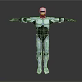 Humanoid Robot With Silver And Black Metallic Body Standing With Arms Outstretched