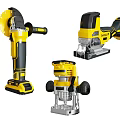 High Quality Yellow And Black Cordless Industrial Power Tools With Angle Grinder Jigsaw And Router