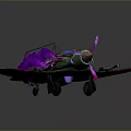 Vibrant Graffiti Style Airplane Model With Colorful Green Purple Red Artistic Design