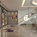 Modern Stylish Office Reception Area With Marble Counter And Spacious Bright Elegant Interior Design