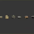 Various Colored Natural Stones With Different Shapes Arranged On Black Background