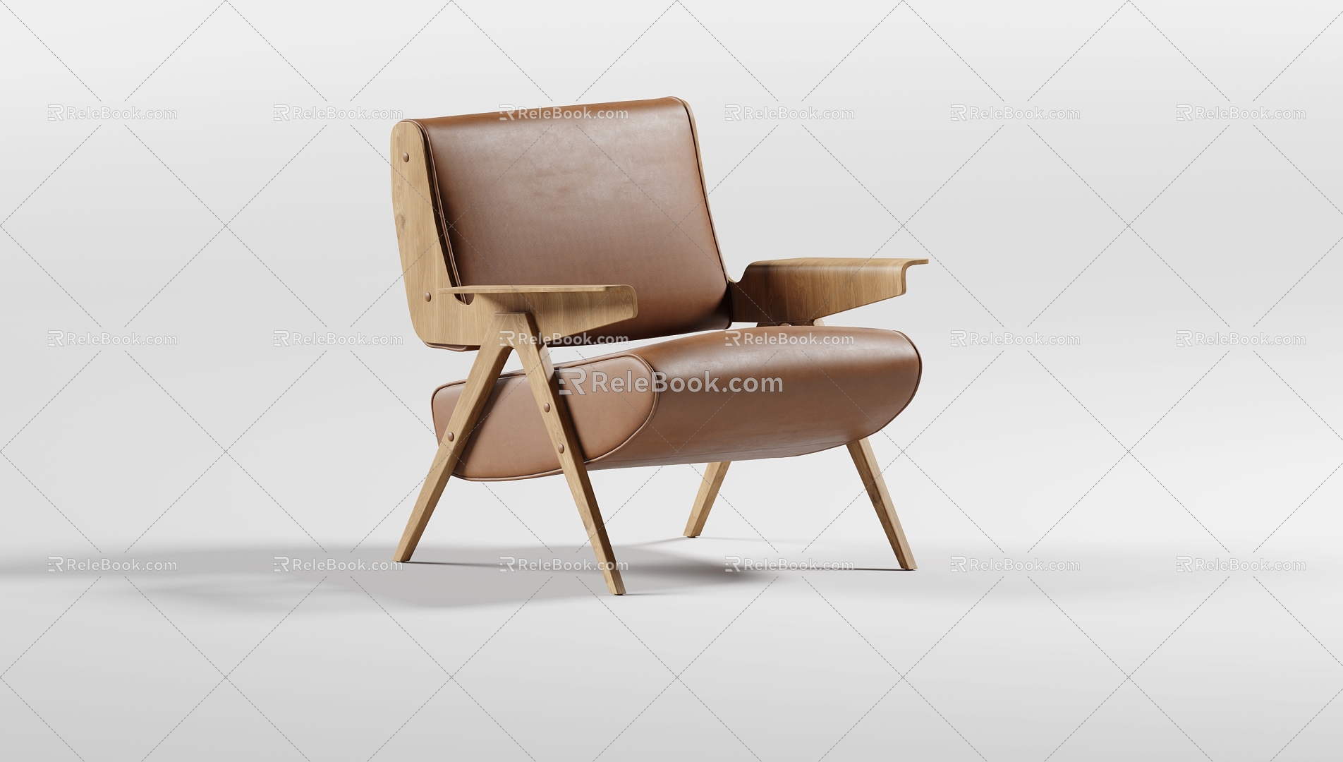 Solid Wood Single Chair Leather Single Chair Tea Chair Single Chair Chair Chair model