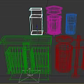 Various Types Of Recycling Bins And Trash Cans With Wooden And Metal Designs