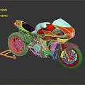 Modern motorcycle two-wheeled motorcycle off-road motorcycle road racing motorcycle 3d model