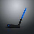 Black Golf Putter With Blue Shaft And Brand Logo Design