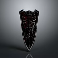 Ornate Metal Shield With Intricate Carved Patterns And Vintage Design