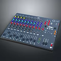 portable synthesizer mixer reverberator tuner mixer mixing equipment 3d model