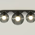 Modern Ceiling Light With Glass Globe Shades And Multiple Illuminated Bulbs 3d model